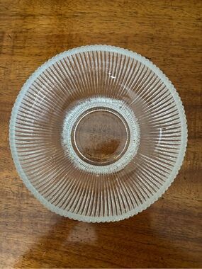 Vintage Hoosier Clear Glass Bowl #4054 vertical ribbed pattern, beaded rim.